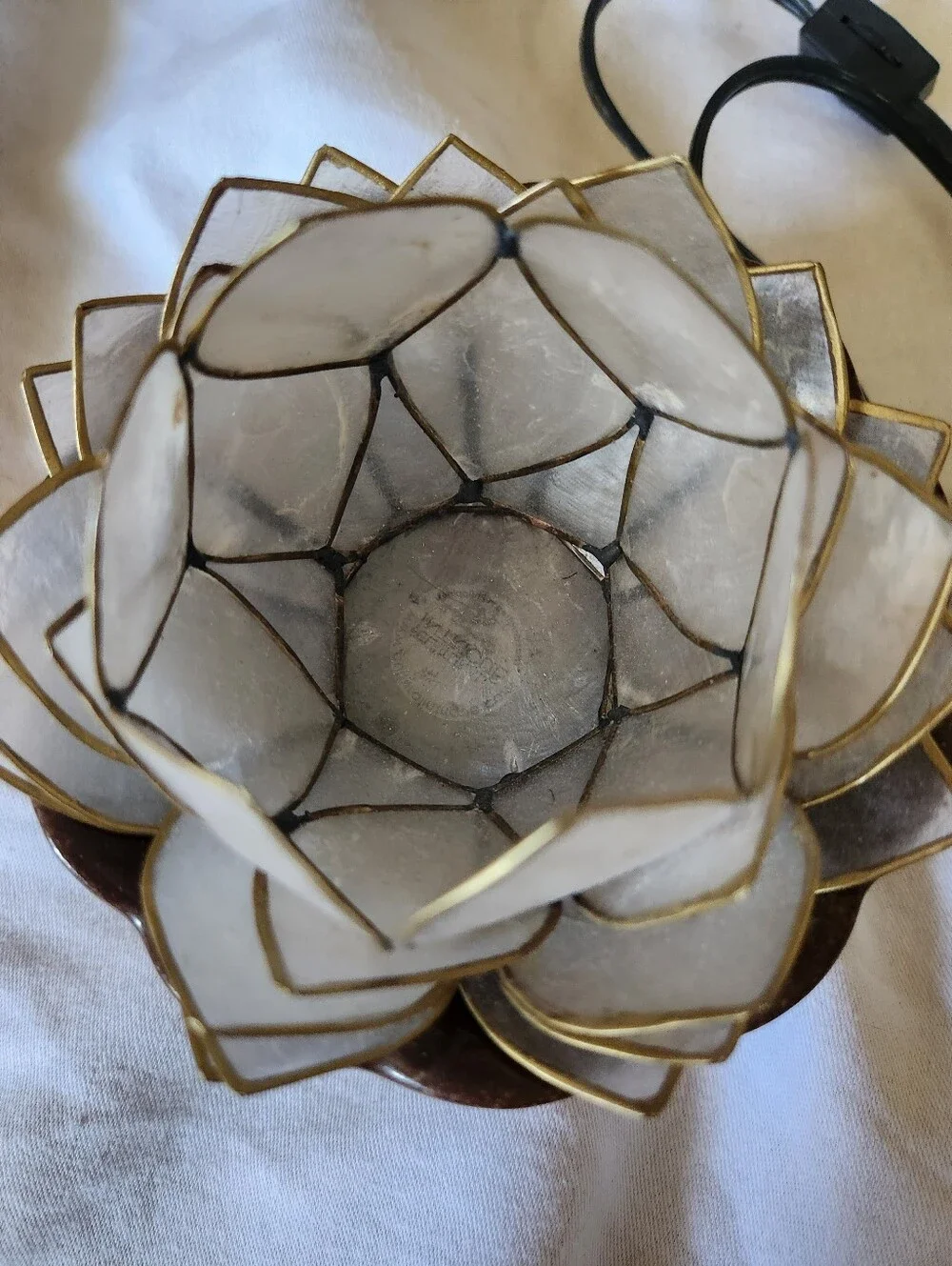 Culture Intrigue Capiz Shell Lotus Electric Wax Warmer Boho Lamp
